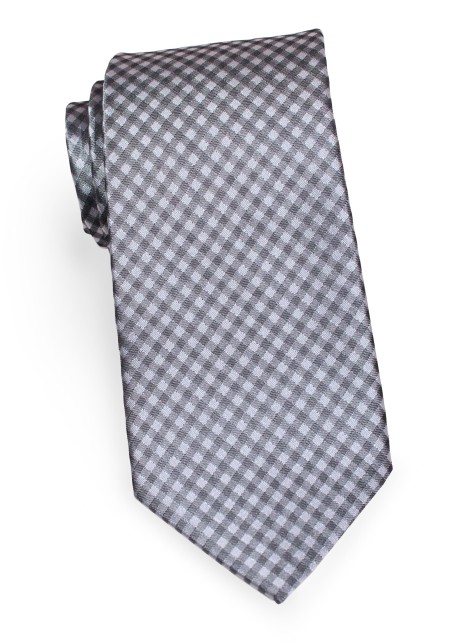 Gingham Tie in Silvers