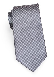 Gingham Kids Tie in Silvers
