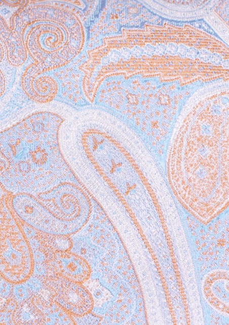 Pastel Colored Paisley Tie in Blue and Orange