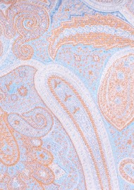 Pastel Colored Paisley Tie in Blue and Orange