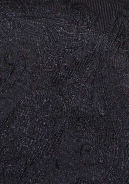 Extra Long Mens Paisley Tie in Jet Black