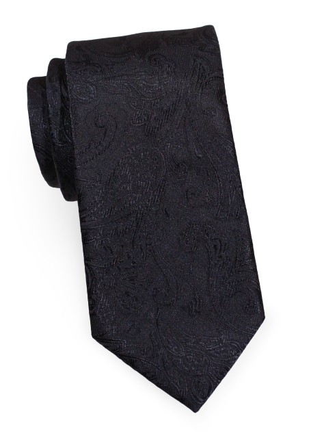 Jet Black Kids Paisley Necktie