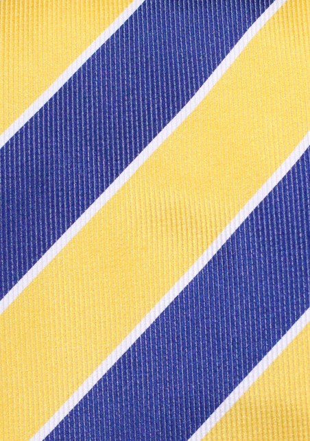 Golden Yellow and Navy Stripes | Navy Blue and Golden Yellow Striped Regimental Tie