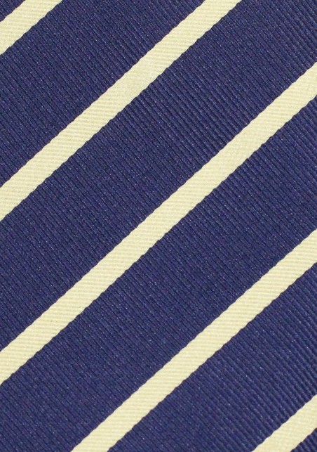 Navy and Gold Striped Tie | Mens Designer Necktie in Navy Blue with Golden Stripes