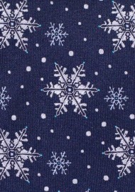 Winter Tie in Navy with Snowflakes