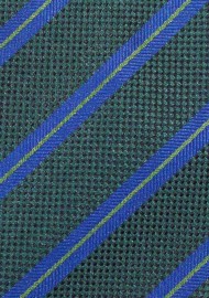 Modern Striped Tie in Hunter Green