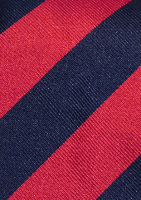 Red and Navy Repp Stripe Tie in XL Length