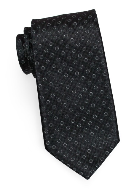 Charcoal and Black Polka Dot Tie