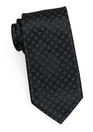 Charcoal and Black Polka Dot Tie