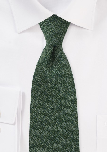 XL Wool Tie in Autumn Green