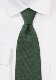 Textured Woven Kids Tie in Dark Green