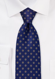 Blue and Copper Polka Dot Tie