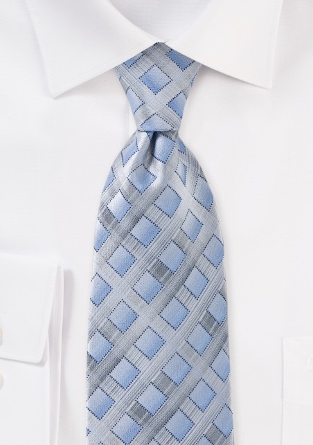 Blue and Silver Diamond Tie