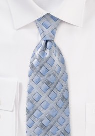 Blue and Silver Diamond Tie