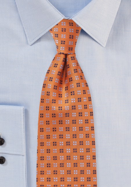 Woven Silk Tie in Harvest Pumpkin