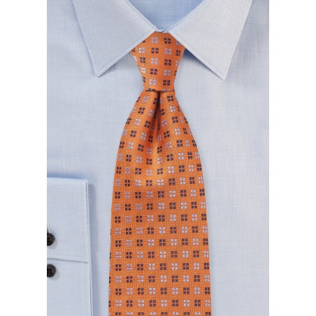 Woven Silk Tie in Harvest Pumpkin