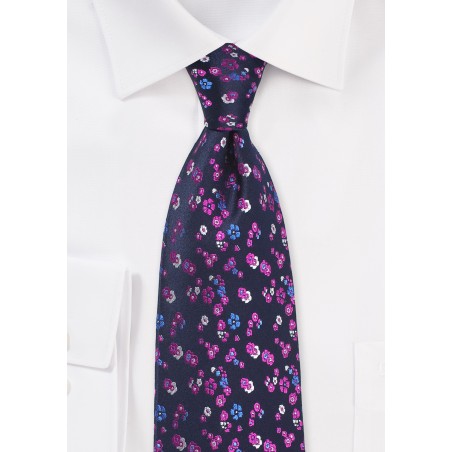 Intricate Floral Tie in Grape Purple