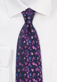 Intricate Floral Tie in Grape Purple