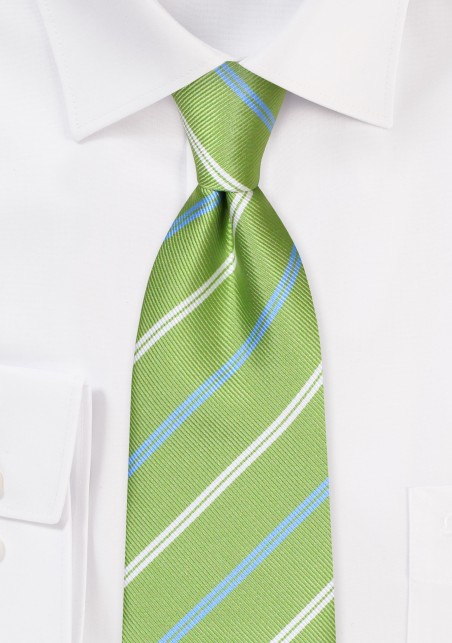 Trendy Repp Stripe Tie in Grass Green