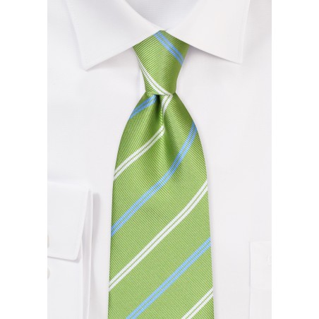 Trendy Repp Stripe Tie in Grass Green