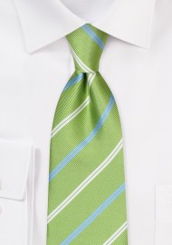 Trendy Repp Stripe Tie in Grass Green