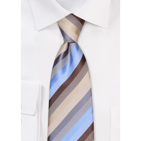 Striped Tie in Natural Earthtones