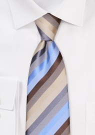 Striped Tie in Natural Earthtones