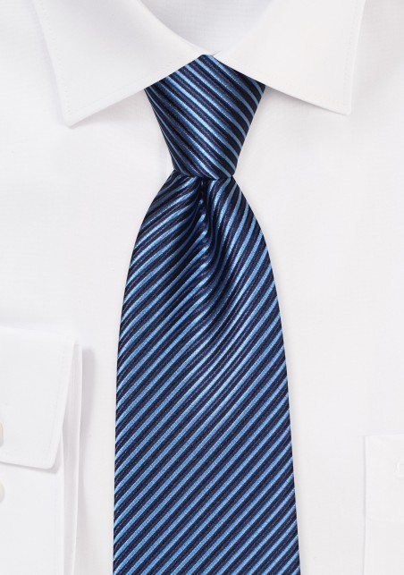 Fine Stripe Designer Tie in Blue