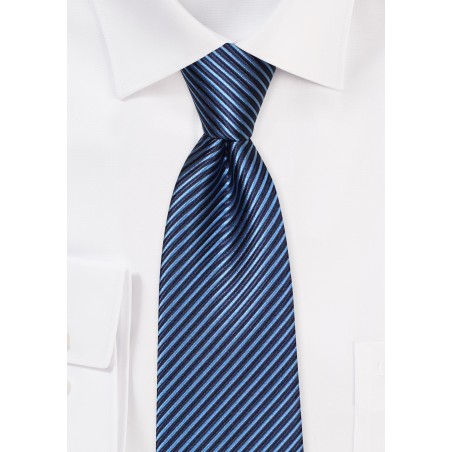 Fine Stripe Designer Tie in Blue
