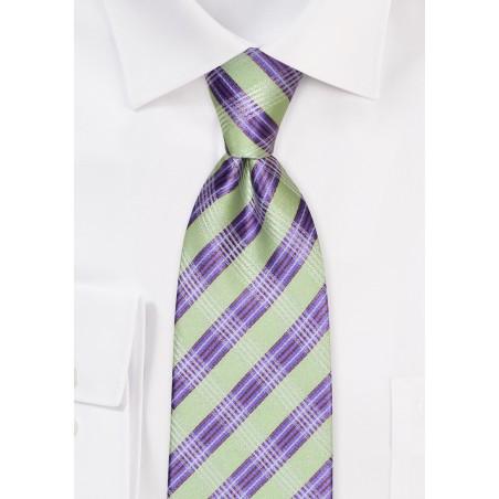 Contemporary Plaid Tie in Green