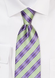 Contemporary Plaid Tie in Green