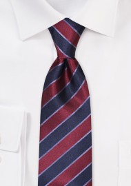 Red and Blue Striped Narrow Cut Tie