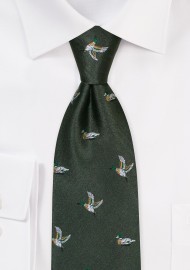Duck Hunters Tie in Forest Green