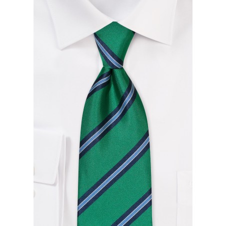 Striped Kids Necktie | Kelly Green Striped Kids Necktie