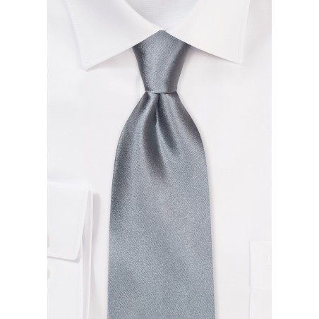 Satin Finish Silk Necktie in Dove