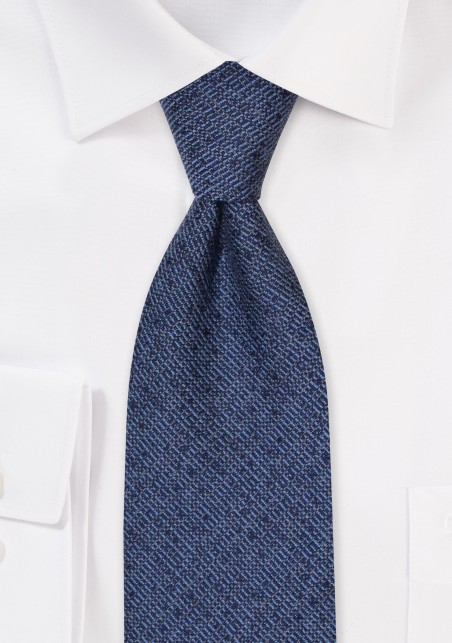 Wool Textured Tie in Cobalt Blue