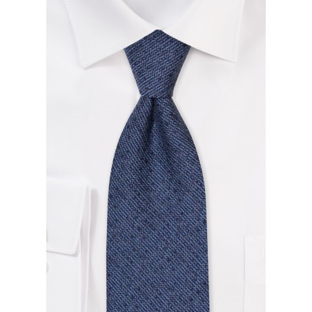 Wool Textured Tie in Cobalt Blue