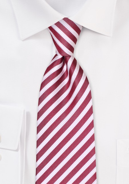 Summer Striped Necktie in Deep Claret