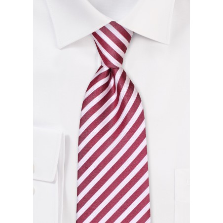 Summer Striped Necktie in Deep Claret
