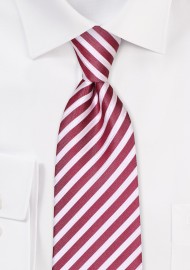 Summer Striped Necktie in Deep Claret