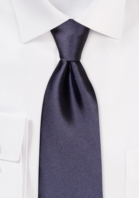 Necktie in Stormy | Solid Satin Wedding Tie in Stormy Grayish Purple