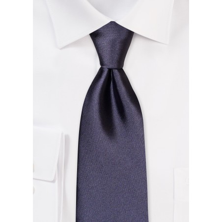 Necktie in Stormy | Solid Satin Wedding Tie in Stormy Grayish Purple
