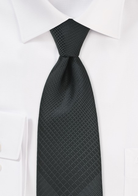 Stylish Plaid Designer Tie in Black and Charcoal