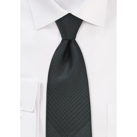 Stylish Plaid Designer Tie in Black and Charcoal