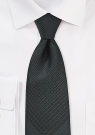 Stylish Plaid Designer Tie in Black and Charcoal