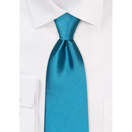 Boys Length Tie in Peacock
