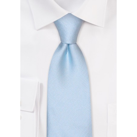 Matte Texture Tie in Powder Blue