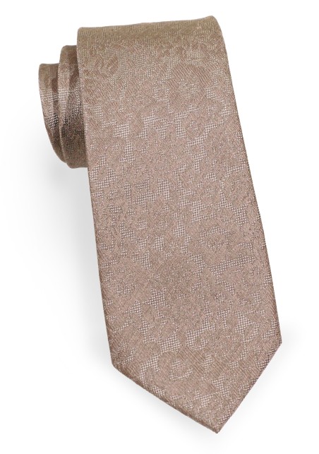 Floral Lace Tie in Champagne