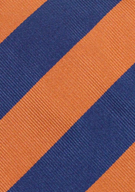 Collegiate Repp Stripe Tie in Navy and Orange