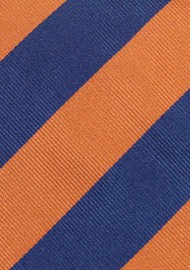 Collegiate Repp Stripe Tie in Navy and Orange